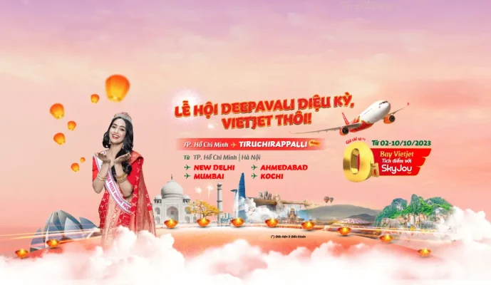 Vietjet Air ưu đãi vé máy bay đến Lễ hội Deepavali Ấn Độ