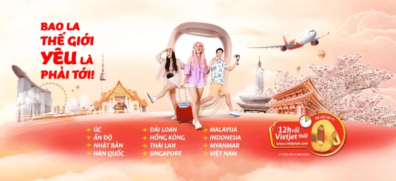 Vietjet Air ưu đãi vé máy bay khung giờ vàng mỗi ngày